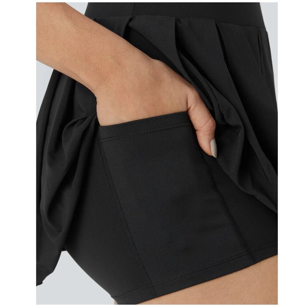 Halara NEW Breezeful High Waist Pleated Pocket Buckle Micro Mini Quick Dry Skirt - Picture 3 of 9